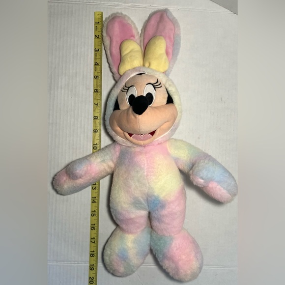 Disney Store 2020 Minnie Mouse 18" Plush Easter Bunny Tie Dye Disney Storei 2020 - Picture 7 of 9
